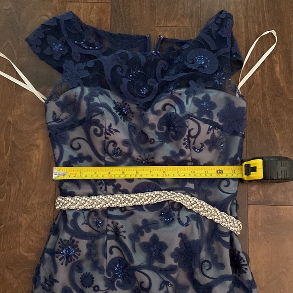 Evening elegant long dress Jade couture S4 navy and grey dress . Wore only once. - Picture 8 of 17